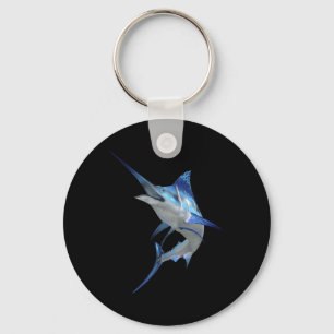 Wunderschönes Blaues Marlin-Angeln Kurzarm Schlüsselanhänger