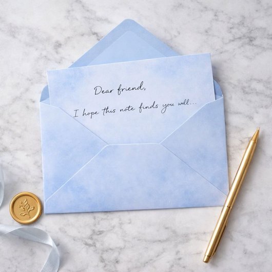 Wunderschönes blaues Pergament Briefpapier