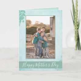 Wunderschönes Blue Floral Happy Mother's Day Foto Karte