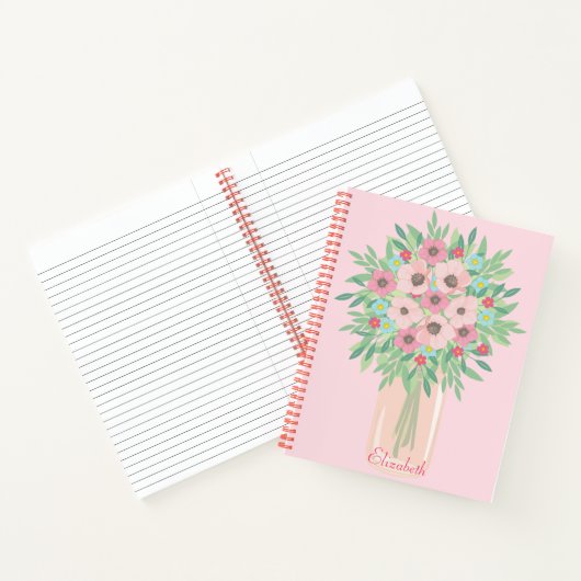 Wunderschönes Blumenglas Notizblock (Innenseite)