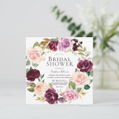 Wunderschönes Blumenkranz-Brautparty Einladung (Stehend Vorderseite)