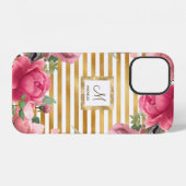 Wunderschönes Blumenmonogramm für Mädchen iPhone Hülle (Rückseite (Horizontal))