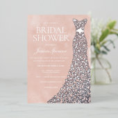 Wunderschönes Blush Silver Heydress Brautparty Folieneinladung (Stehend vorne)