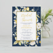 Wunderschönes botanisches Brautparty Folieneinladung (Stehend vorne)