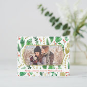 Wunderschönes botanisches Weihnachtsfamilien Foto Postkarte (Stehend Vorderseite)