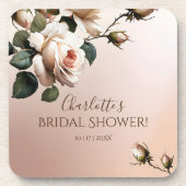 Wunderschönes Brautparty für die Rose von Rostbeig Getränkeuntersetzer (Vorderseite)