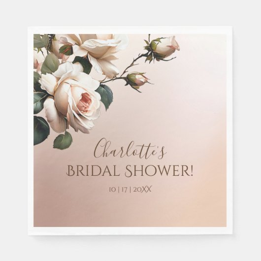 Wunderschönes Brautparty für die Rose von Rostbeig Serviette (Vorderseite)