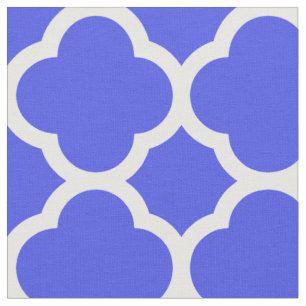Wunderschönes brillantes blaues Quatrefolienmuster Stoff