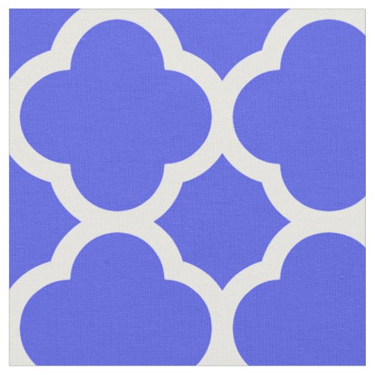 Wunderschönes brillantes blaues Quatrefolienmuster Stoff (Nahaufnahme)