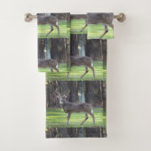 Wunderschönes Buck-Badezimmertuch-Set Badhandtuch Set (Insitu)