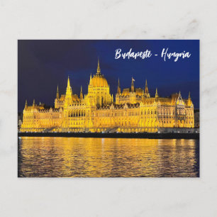 Wunderschönes Budapest bei Nacht Postkarte