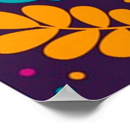 Wunderschönes buntes Volkskunstposter Poster (Ecke)