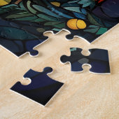 Wunderschönes Buntglas Winter im Wald Puzzle (Seite)