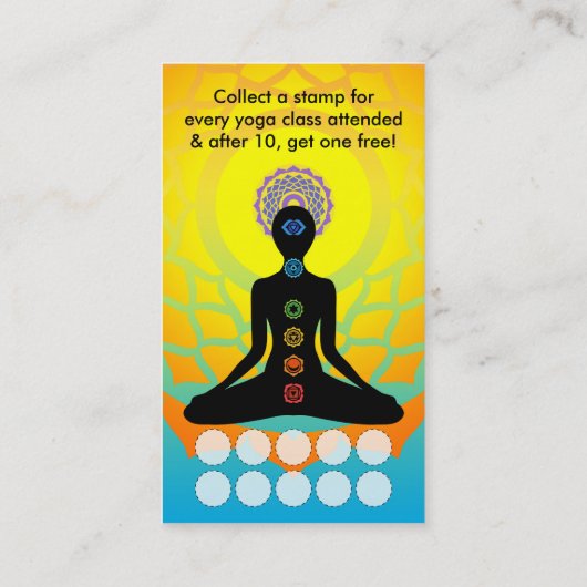 wunderschönes Chakras Yoga Treueprogramm Treuekarte (Rückseite)