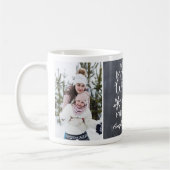 Wunderschönes Chalkboard Snowflake Weihnachts-Foto Kaffeetasse (Links)