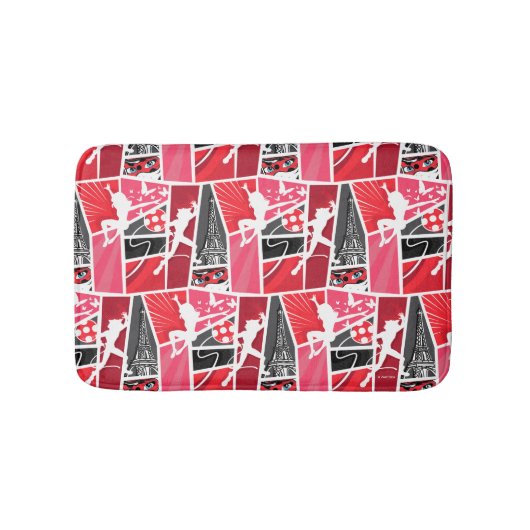 Wunderschönes Comic Ladybug Paris Pattern Badematte (Vorderseite)