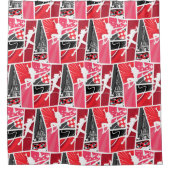 Wunderschönes Comic Ladybug Paris Pattern Duschvorhang (Vorderseite)