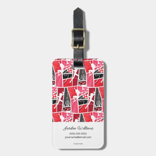 Wunderschönes Comic Ladybug Paris Pattern Gepäckanhänger (Vorderseite vertikal)