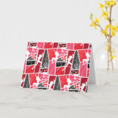 Wunderschönes Comic Ladybug Paris Pattern Karte (Gelbe Blume)