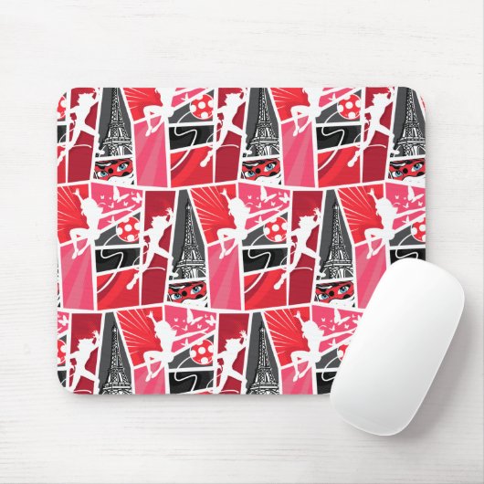 Wunderschönes Comic Ladybug Paris Pattern Mousepad (Mit Mouse)