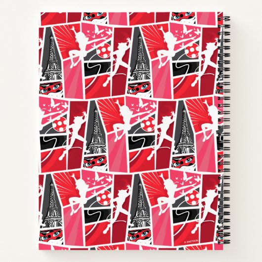 Wunderschönes Comic Ladybug Paris Pattern Notizblock (Rückseite)