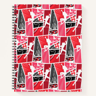 Wunderschönes Comic Ladybug Paris Pattern Notizblock