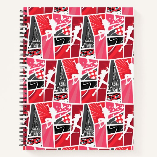 Wunderschönes Comic Ladybug Paris Pattern Notizblock (Vorderseite)