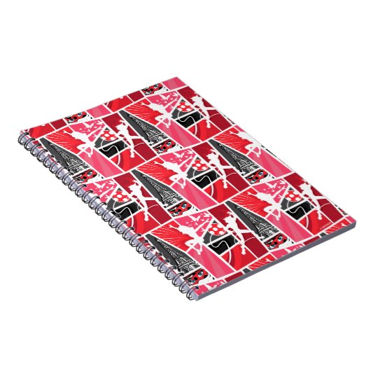 Wunderschönes Comic Ladybug Paris Pattern Notizblock (Rechte Seite)