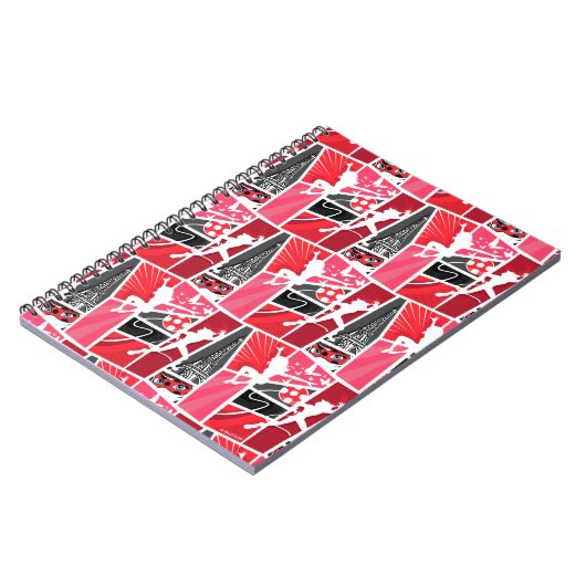 Wunderschönes Comic Ladybug Paris Pattern Notizblock (Linke Seite)