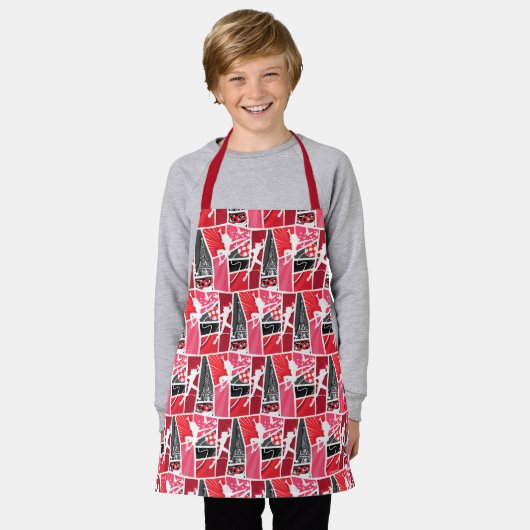 Wunderschönes Comic Ladybug Paris Pattern Schürze (Getragen)