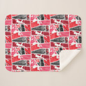 Wunderschönes Comic Ladybug Paris Pattern Sherpadecke (Vorderseite (Horizontal))