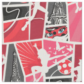 Wunderschönes Comic Ladybug Paris Pattern Stoff (Nahaufnahme)