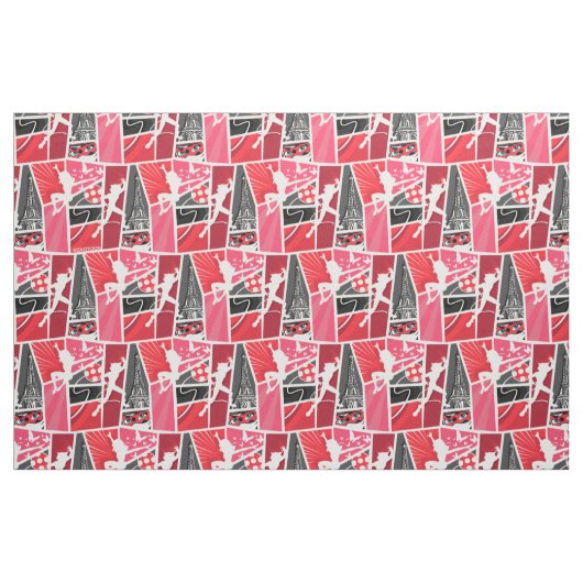 Wunderschönes Comic Ladybug Paris Pattern Stoff (Fat Quarter (45,7 x 55,9 cm))