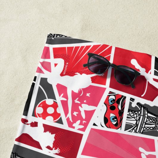 Wunderschönes Comic Ladybug Paris Pattern Strandtuch (Beispiel)