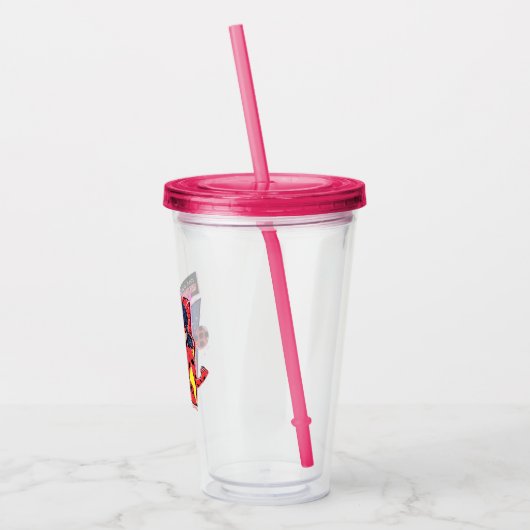 Wunderschönes Comic Ladybug Pariser Weg Acryltrinkbecher (Links)