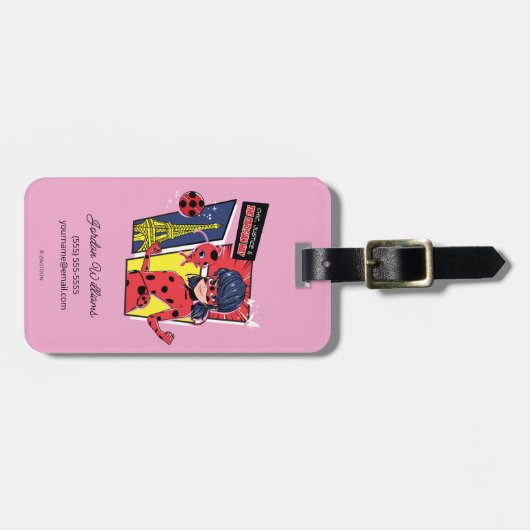 Wunderschönes Comic Ladybug Pariser Weg Gepäckanhänger (Vorderseite horizontal)