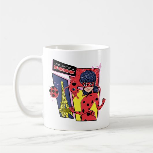 Wunderschönes Comic Ladybug Pariser Weg Kaffeetasse (Links)
