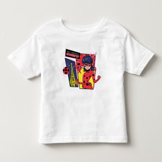 Wunderschönes Comic Ladybug Pariser Weg Kleinkind T-shirt (Vorderseite)