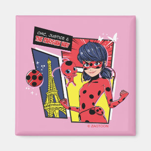 Wunderschönes Comic Ladybug Pariser Weg Magnet