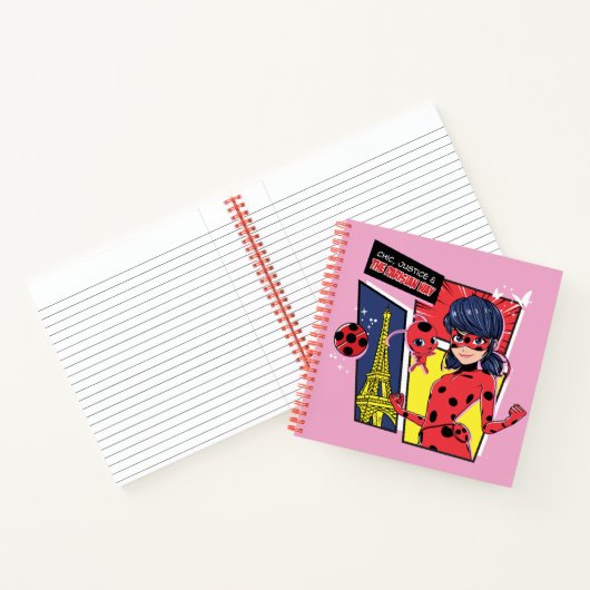 Wunderschönes Comic Ladybug Pariser Weg Notizblock (Innenseite)