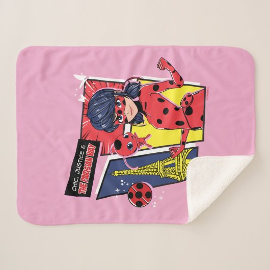 Wunderschönes Comic Ladybug Pariser Weg Sherpadecke (Vorderseite (Horizontal))