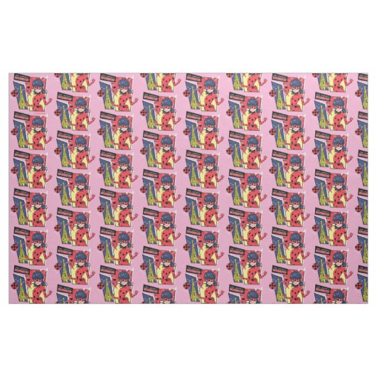 Wunderschönes Comic Ladybug Pariser Weg Stoff (Yard (91,4 cm))