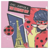 Wunderschönes Comic Ladybug Pariser Weg Stoff (Nahaufnahme)