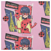 Wunderschönes Comic Ladybug Pariser Weg Stoff (Muster)