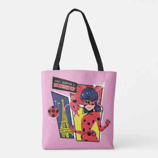 Wunderschönes Comic Ladybug Pariser Weg Tasche (Rückseite)