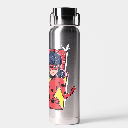 Wunderschönes Comic Ladybug Pariser Weg Trinkflasche (Rückseite)