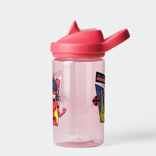 Wunderschönes Comic Ladybug Pariser Weg Trinkflasche (Links)