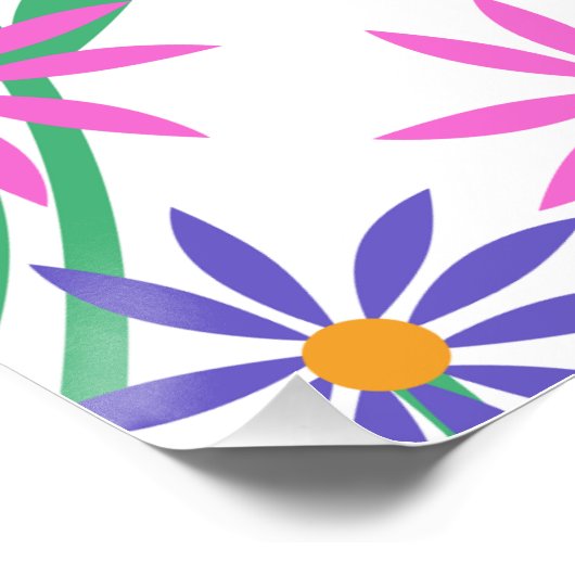 Wunderschönes Daisies benutzerdefiniertes Monogram Poster (Ecke)