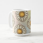 Wunderschönes Daisy Muster auf pastellfarbenem Hin Kaffeetasse (Vorderseite Links)