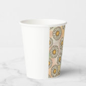 Wunderschönes Daisy Muster auf pastellfarbenem Hin Pappbecher (Rechts)